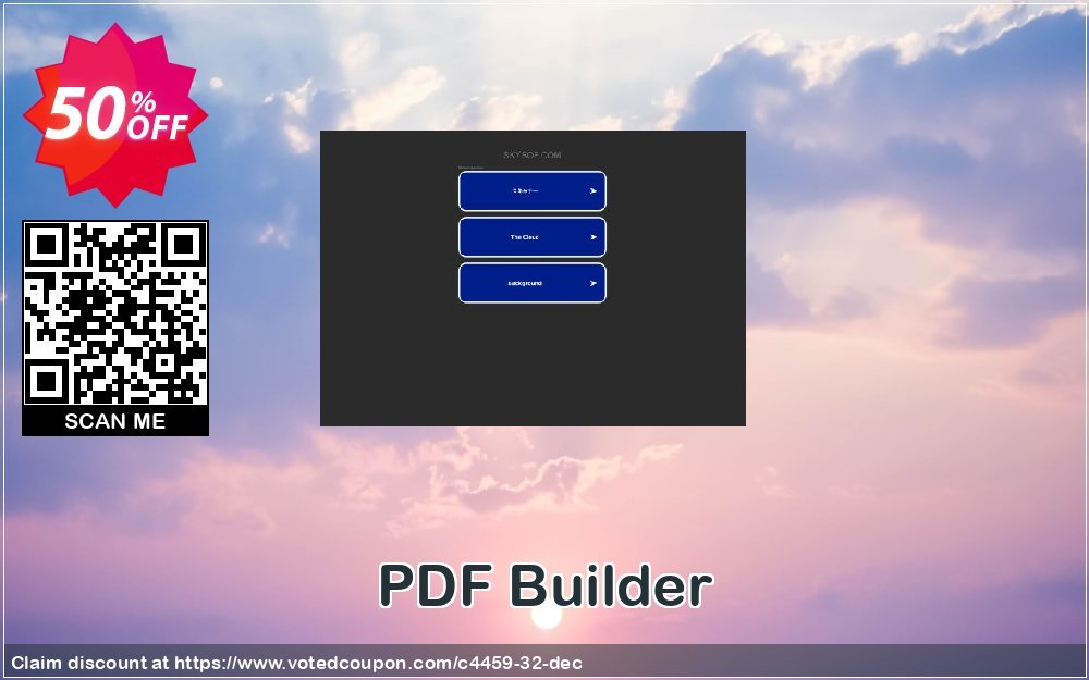 PDF Builder Coupon, discount 50% Off. Promotion: 50% Off the Purchase Price