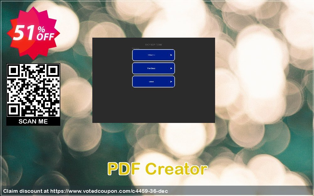 PDF Creator Coupon, discount 50% Off. Promotion: 50% Off the Purchase Price