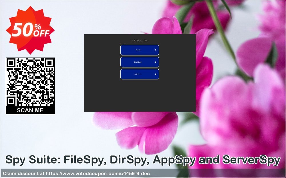 Spy Suite: FileSpy, DirSpy, AppSpy and ServerSpy Coupon, discount 50% Off. Promotion: 50% Off the Purchase Price