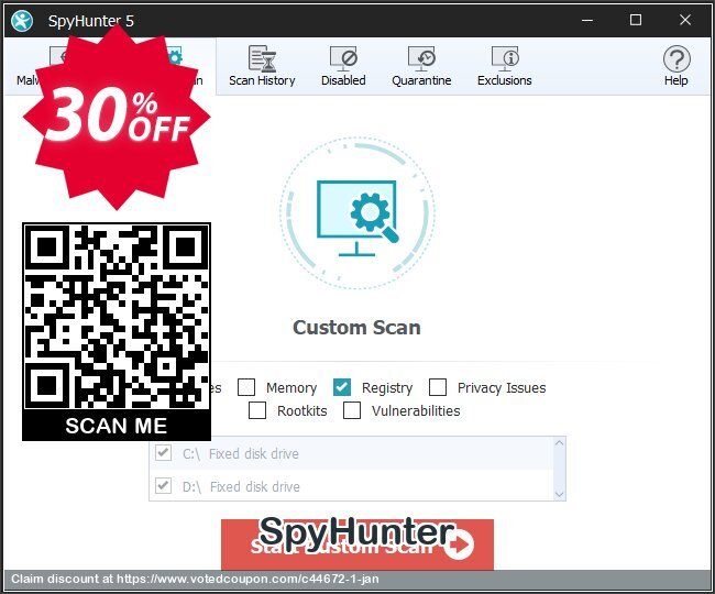 SpyHunter voted-on promotion codes