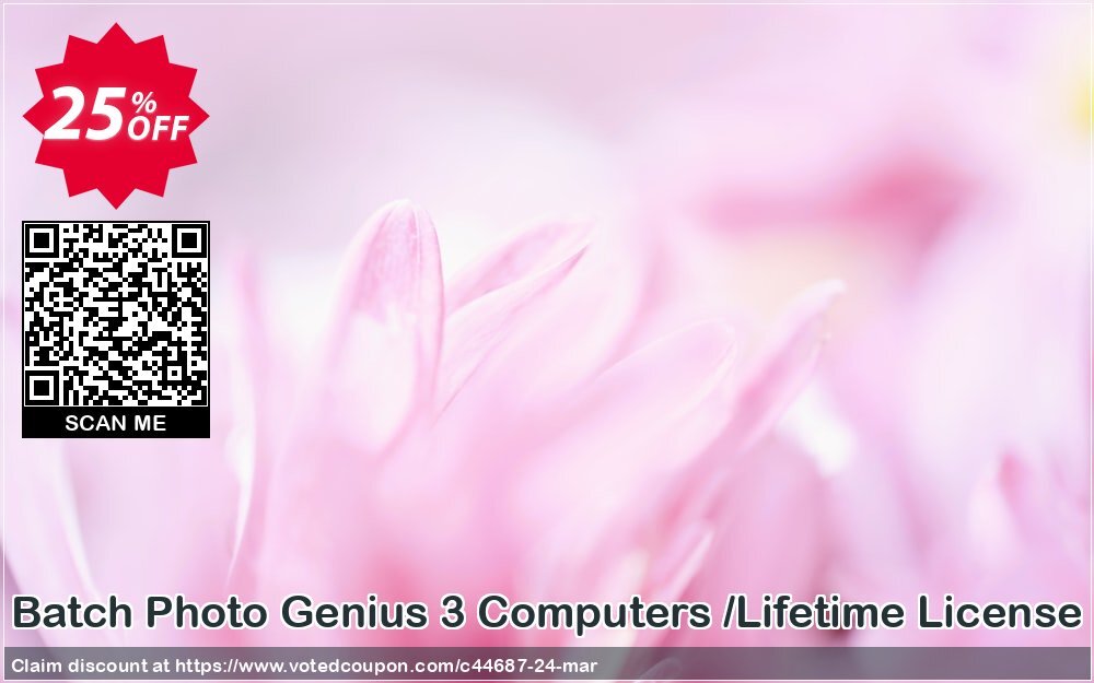 Batch Photo Genius 3 Computers /Lifetime Plan Coupon Code Apr 2024, 25% OFF - VotedCoupon