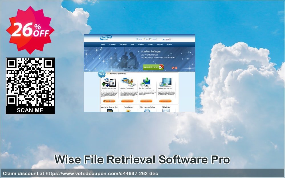 Wise File Retrieval Software Pro Coupon, discount Lionsea Software coupon archive (44687). Promotion: Lionsea Software coupon discount codes archive (44687)