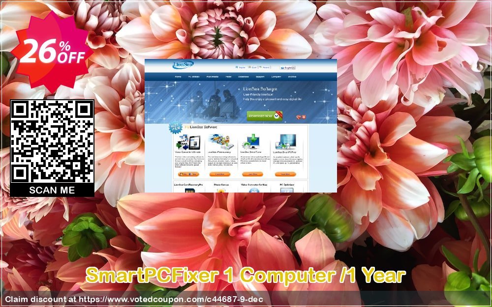 SmartPCFixer 1 Computer /Yearly Coupon, discount Lionsea Software coupon archive (44687). Promotion: Lionsea coupon - 44687