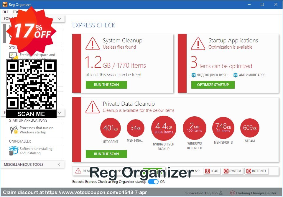 Reg Organizer voted-on promotion codes