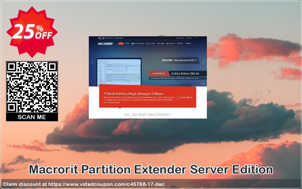 MACrorit Partition Extender Server Edition Coupon, discount Insights in Technology. Promotion: Half Discount All Products