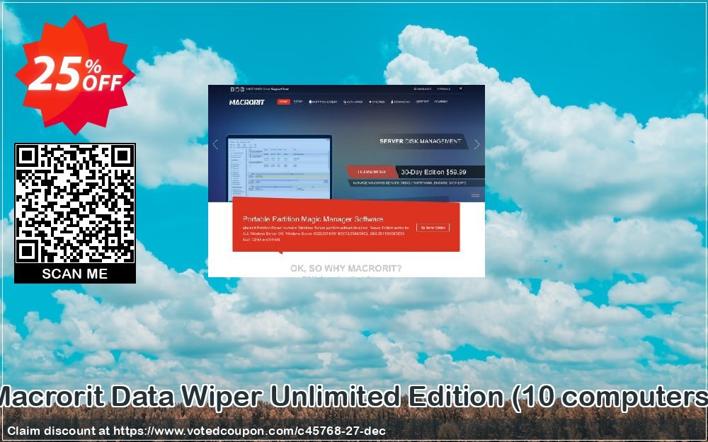 MACrorit Data Wiper Unlimited Edition, 10 computers  Coupon, discount Insights in Technology. Promotion: All Program 25% off