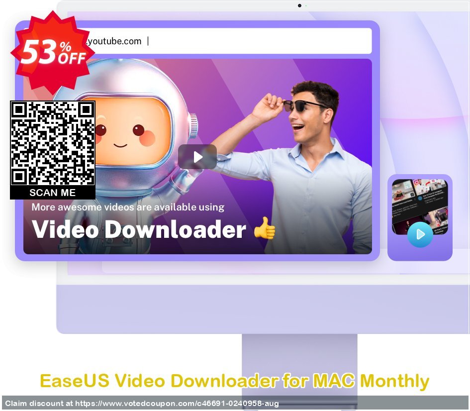 EaseUS Video Downloader for MAC Monthly Coupon Code May 2024, 53% OFF - VotedCoupon