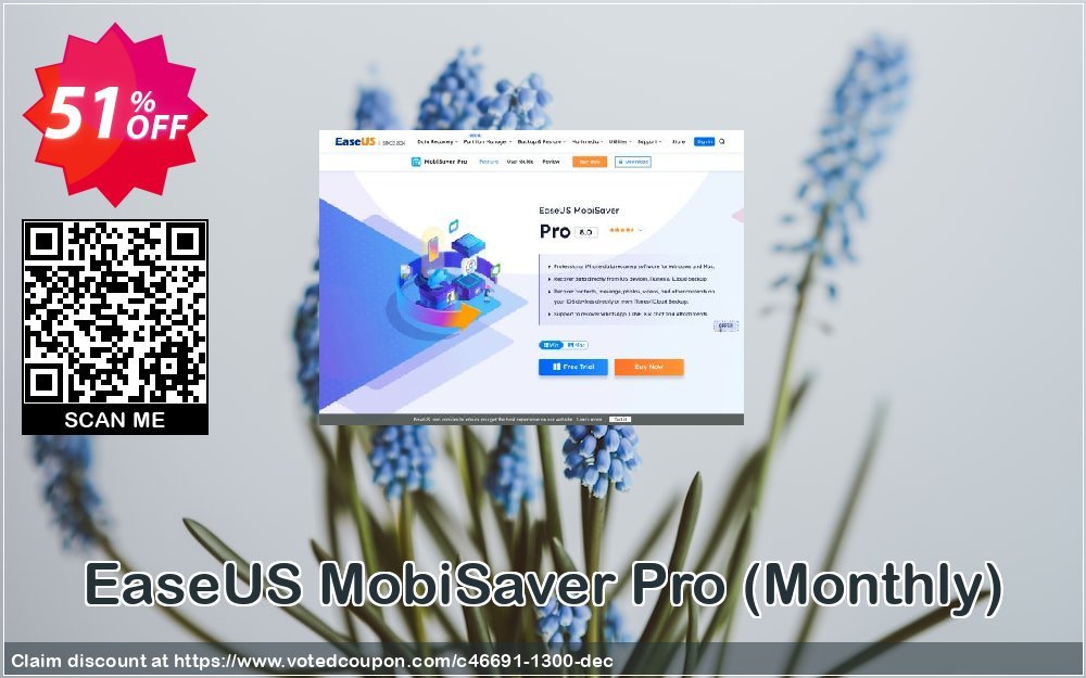 Get 61% OFF EaseUS MobiSaver Pro, Monthly Coupon