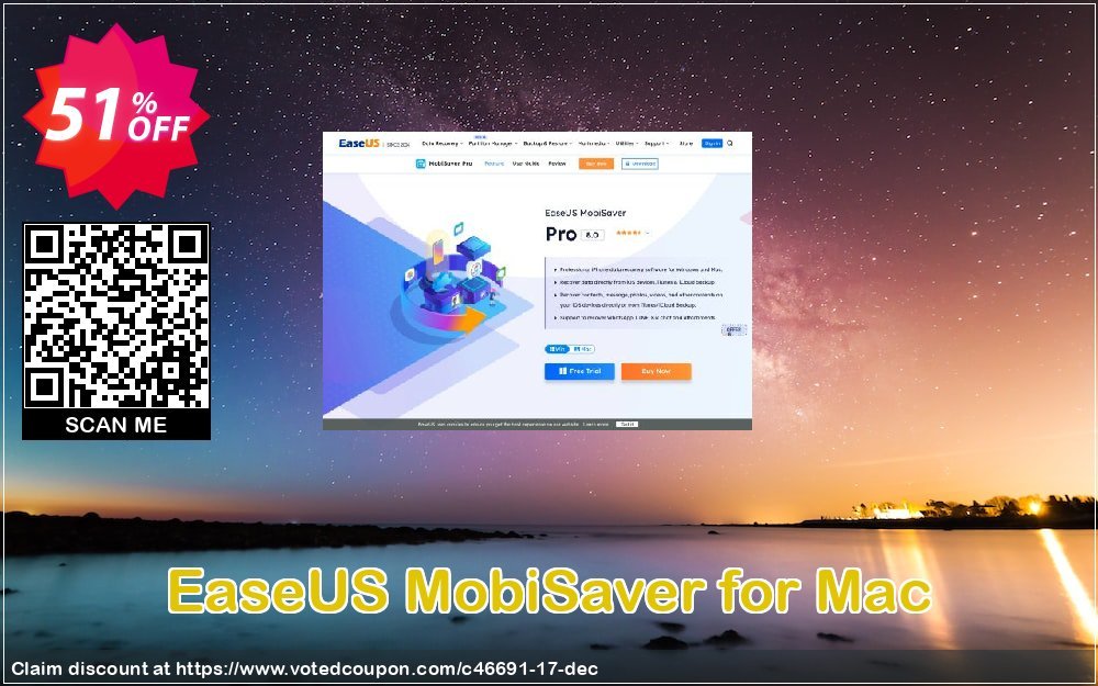 Get 51% OFF EaseUS MobiSaver for MAC Coupon