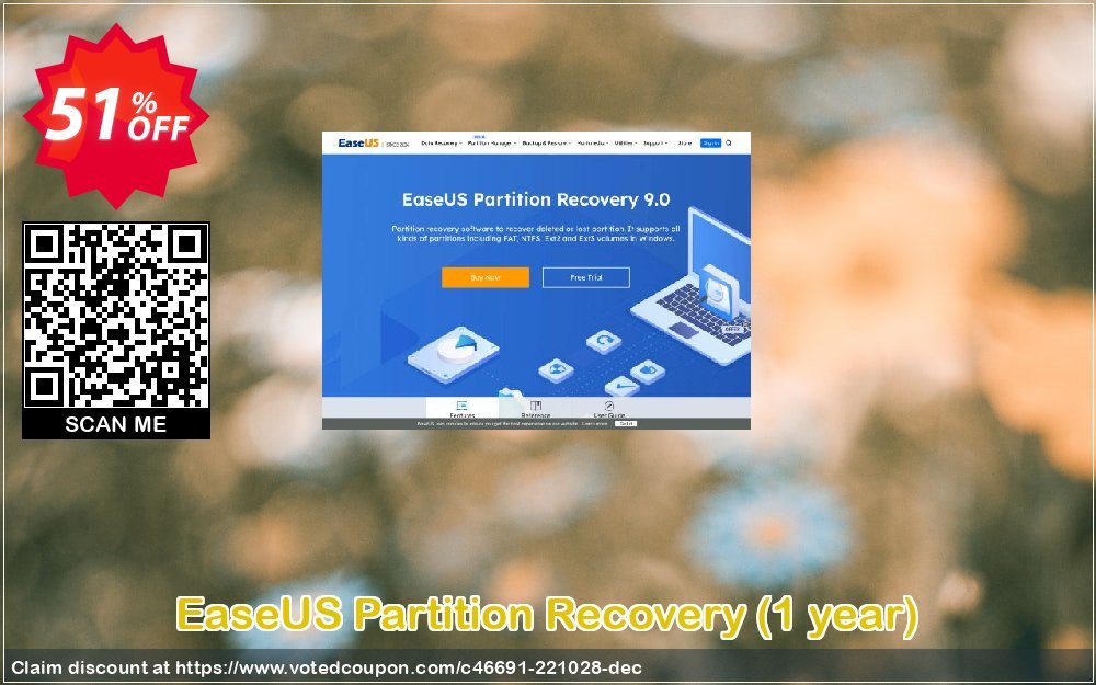 EaseUS Partition Recovery, Yearly  Coupon Code Oct 2023, 51% OFF - VotedCoupon