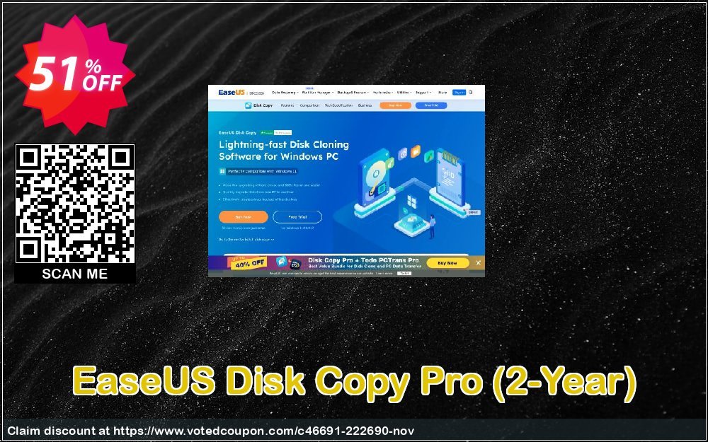 EaseUS Disk Copy Pro, 2-Year  Coupon Code Oct 2023, 51% OFF - VotedCoupon