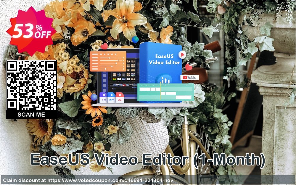 EaseUS Video Editor, 1-Month  voted-on promotion codes