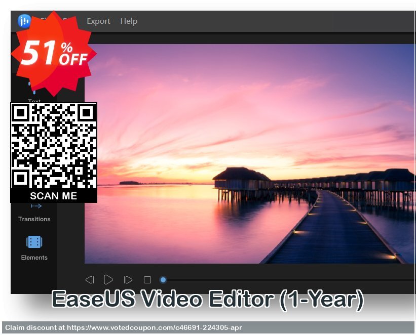 EaseUS Video Editor, 1-Year  Coupon Code Apr 2024, 51% OFF - VotedCoupon