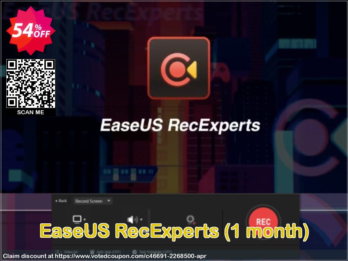 EaseUS RecExperts, Monthly  Coupon Code Apr 2024, 54% OFF - VotedCoupon