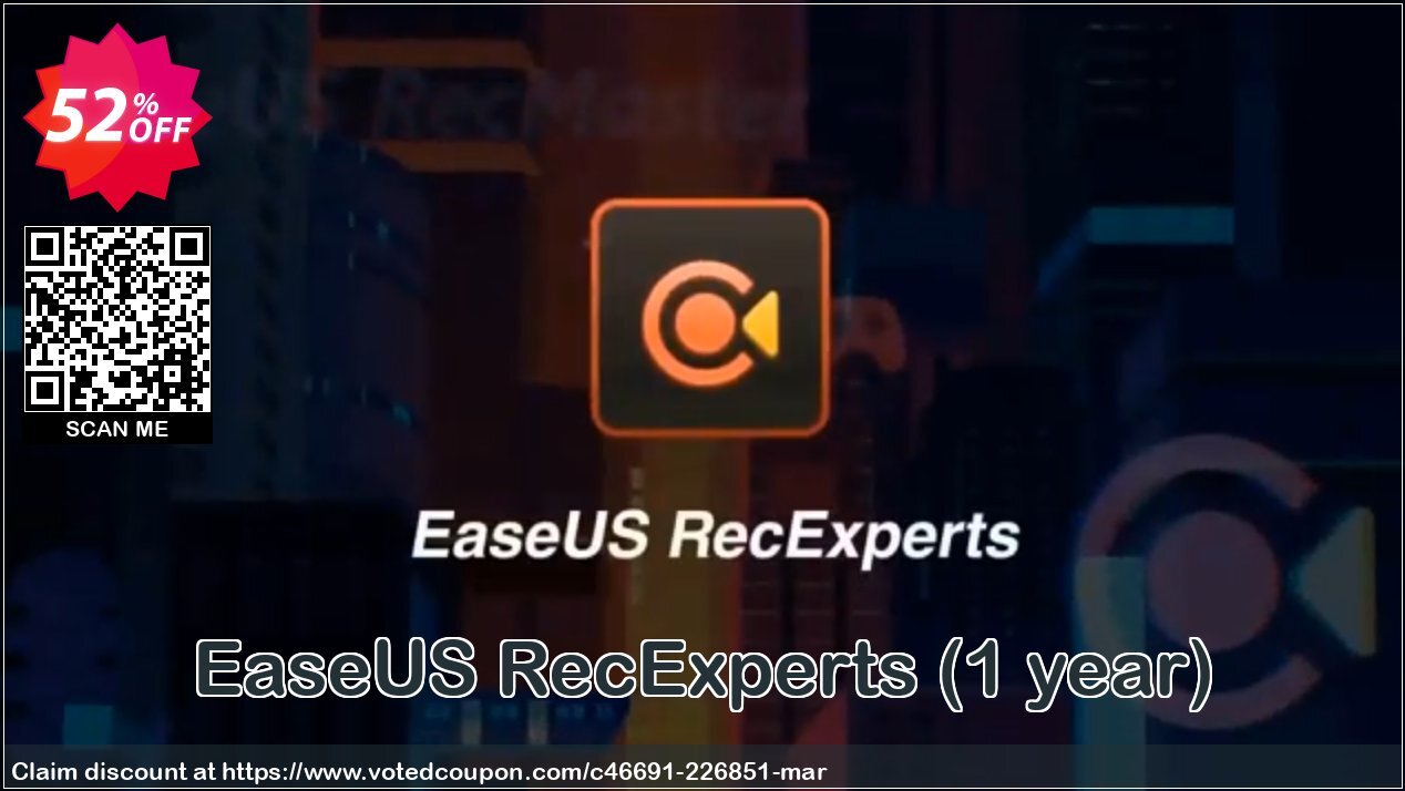 EaseUS RecExperts, Yearly Coupon Code Apr 2025, 52% OFF - VotedCoupon