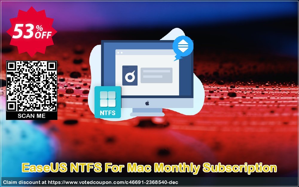EaseUS NTFS For MAC Monthly Subscription Coupon, discount World Backup Day Celebration. Promotion: Wonderful promotions code of EaseUS NTFS For Mac Monthly Subscription, tested & approved