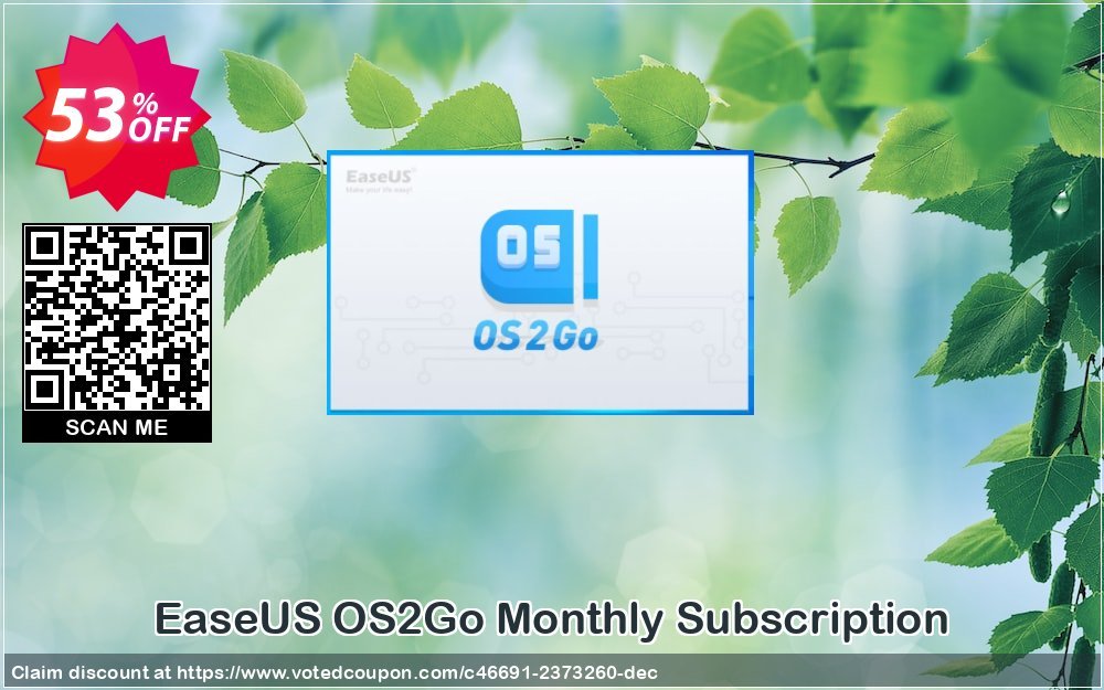 EaseUS OS2Go Monthly Subscription Coupon, discount World Backup Day Celebration. Promotion: Wonderful promotions code of EaseUS OS2Go Monthly Subscription, tested & approved
