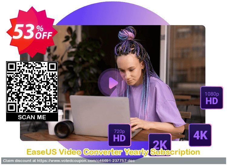 EaseUS Video Converter Yearly Subscription Coupon Code Apr 2024, 53% OFF - VotedCoupon