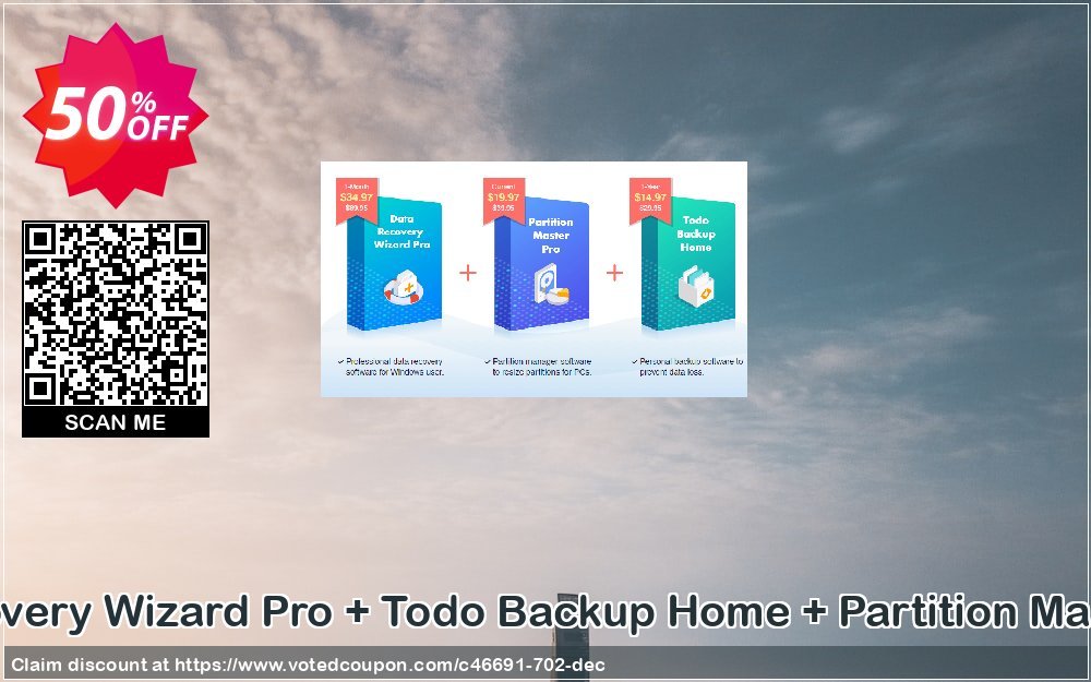 Get 50% OFF Bundle: EaseUS Data Recovery Wizard Pro + Todo Backup Home + Partition Master Pro Lifetime Upgrades Coupon