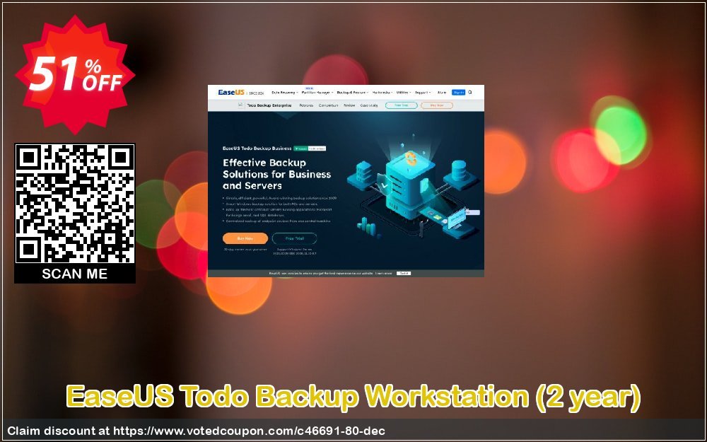 EaseUS Todo Backup Workstation, 2 year  voted-on promotion codes