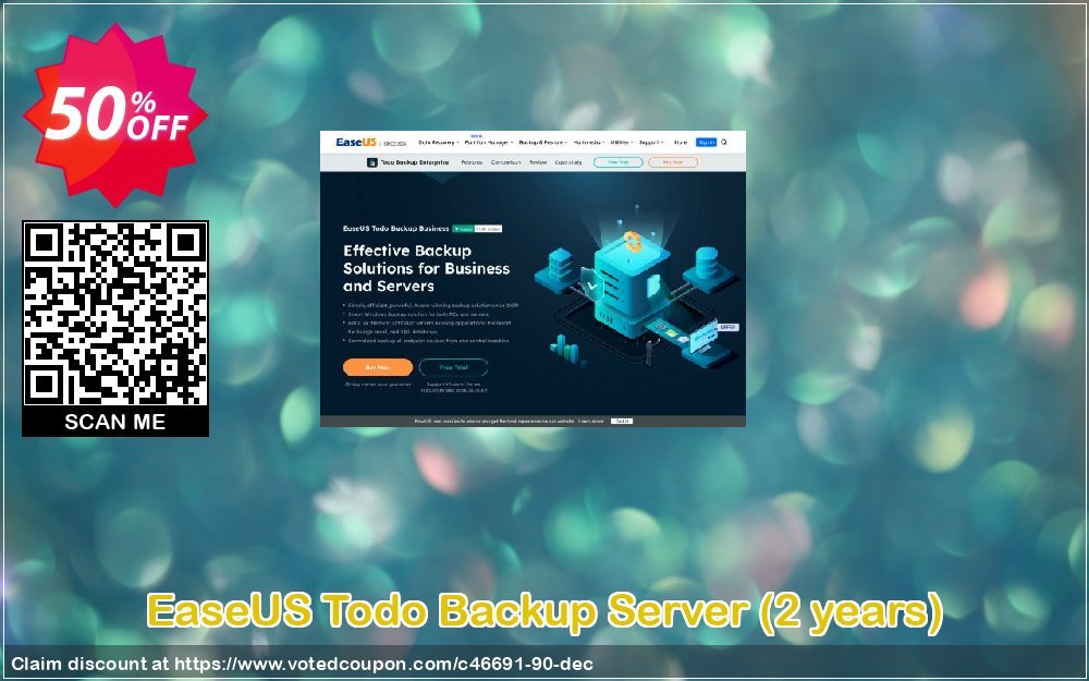 EaseUS Todo Backup Server, 2 years  Coupon Code Oct 2023, 50% OFF - VotedCoupon