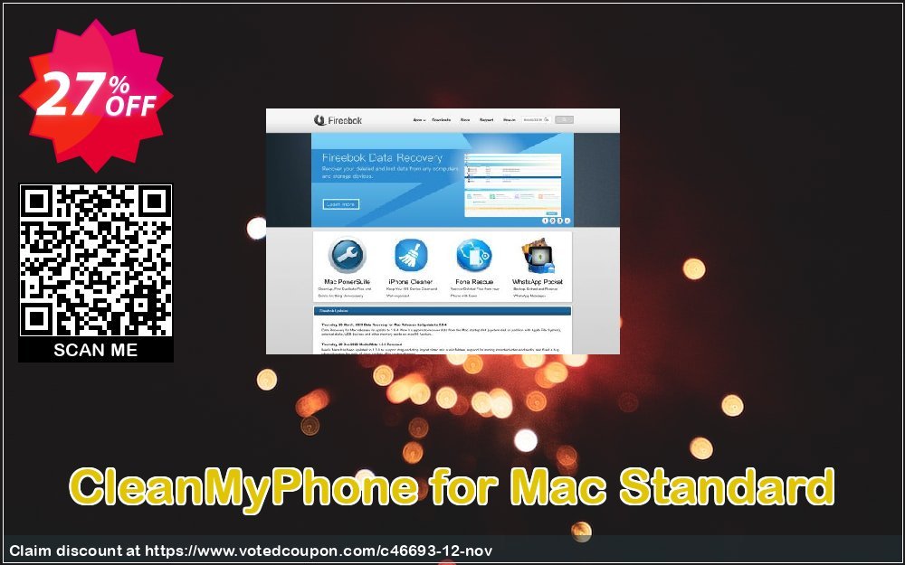 CleanMyPhone for MAC Standard Coupon, discount Fireebok coupon (46693). Promotion: Fireebok discount code for promotion