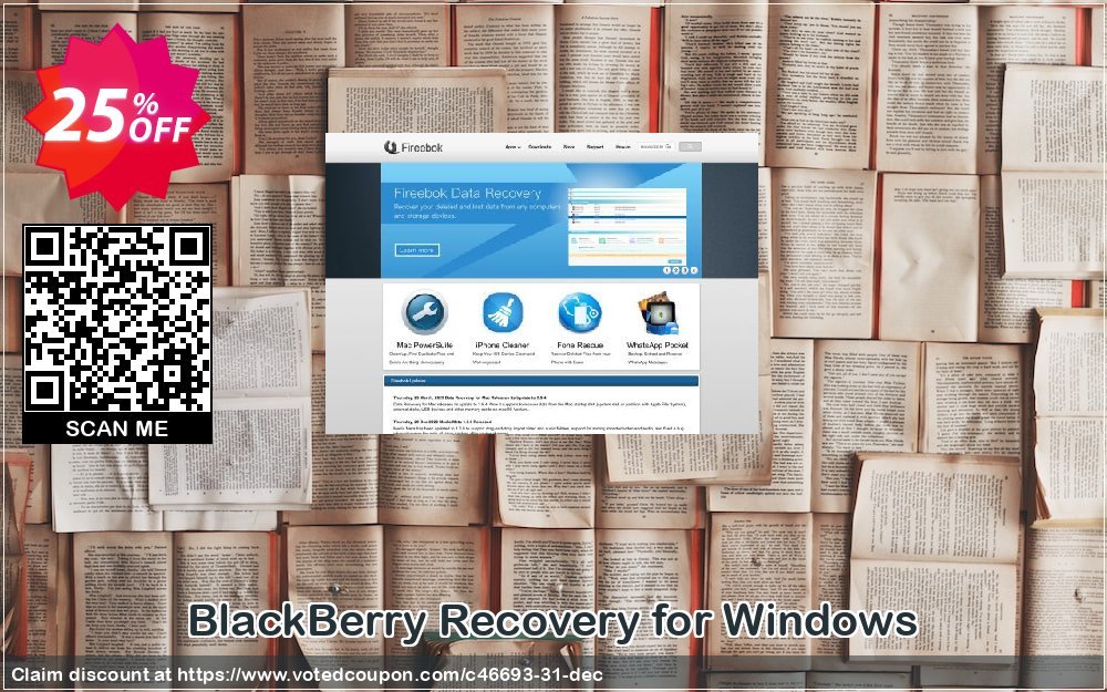 BlackBerry Recovery for WINDOWS Coupon, discount Fireebok coupon (46693). Promotion: Fireebok discount code for promotion