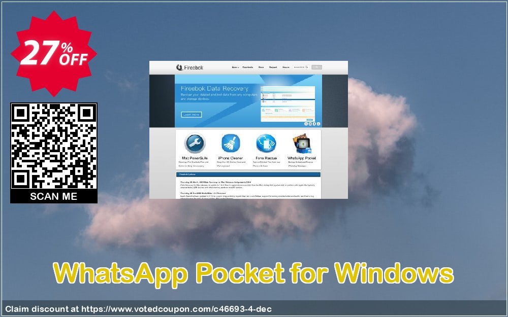 WhatsApp Pocket for WINDOWS Coupon, discount Fireebok coupon (46693). Promotion: Fireebok discount code for promotion