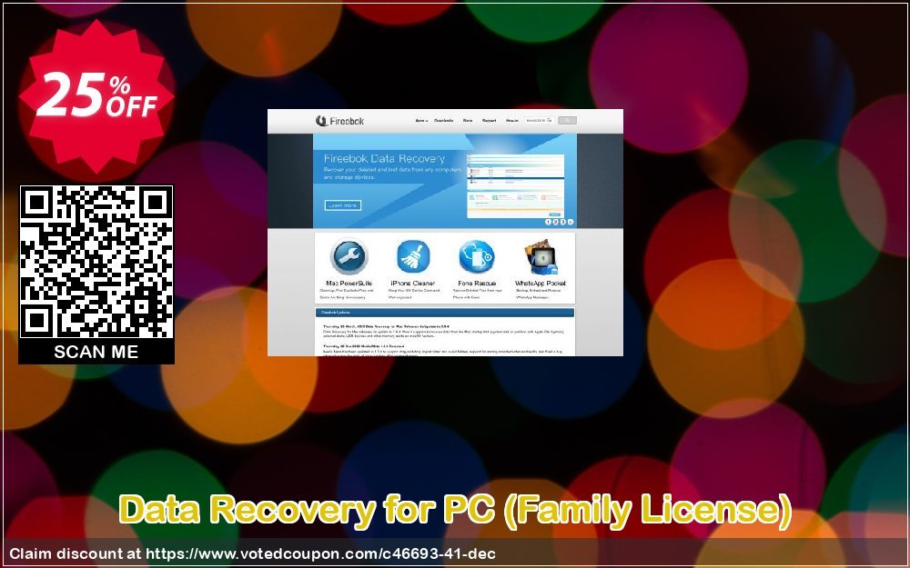 Data Recovery for PC, Family Plan  Coupon, discount Fireebok coupon (46693). Promotion: Fireebok discount code for promotion