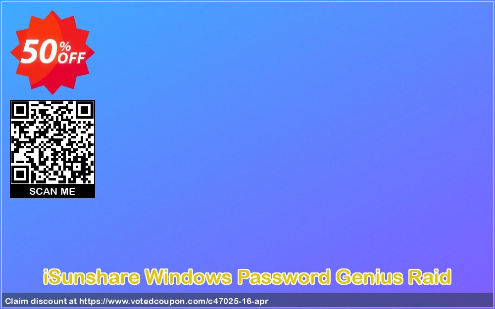 iSunshare WINDOWS Password Genius Raid Coupon Code May 2024, 50% OFF - VotedCoupon