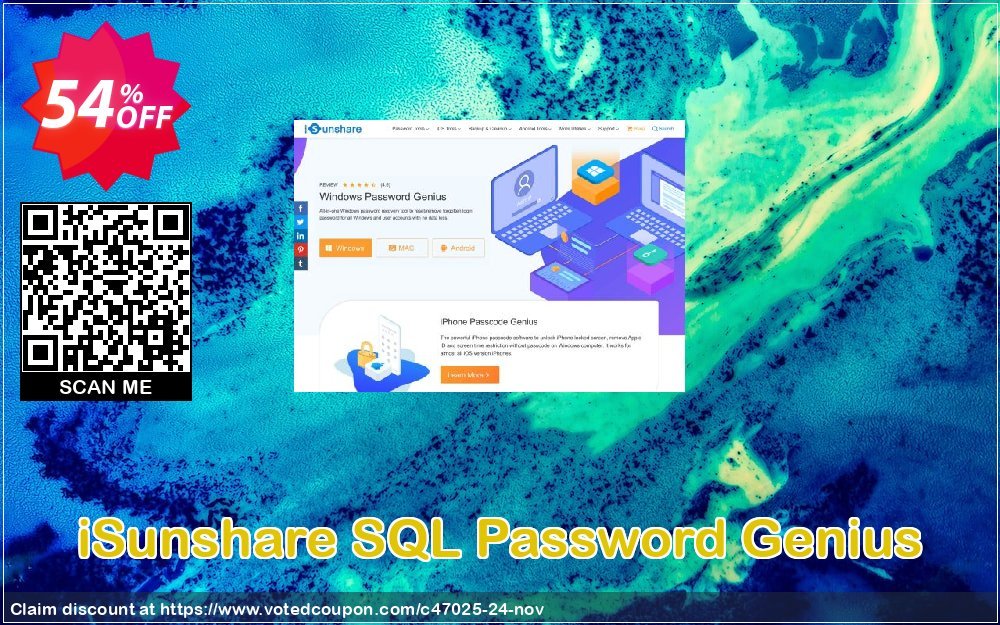 iSunshare SQL Password Genius Coupon, discount iSunshare discount (47025). Promotion: iSunshare discount coupons