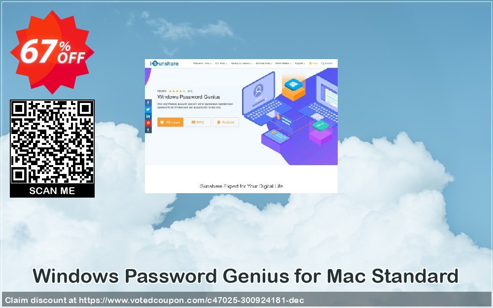 WINDOWS Password Genius for MAC Standard Coupon, discount iSunshare discount (47025). Promotion: iSunshare discount coupons