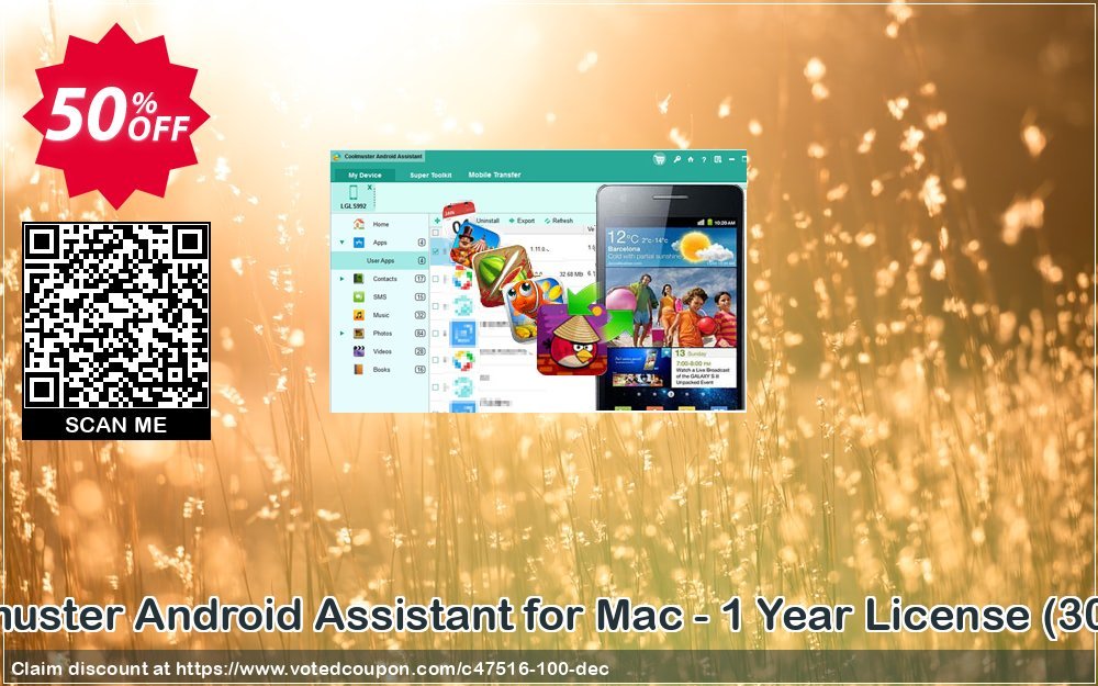 Coolmuster Android Assistant for MAC - Yearly Plan, 30 PCs  Coupon, discount affiliate discount. Promotion: 