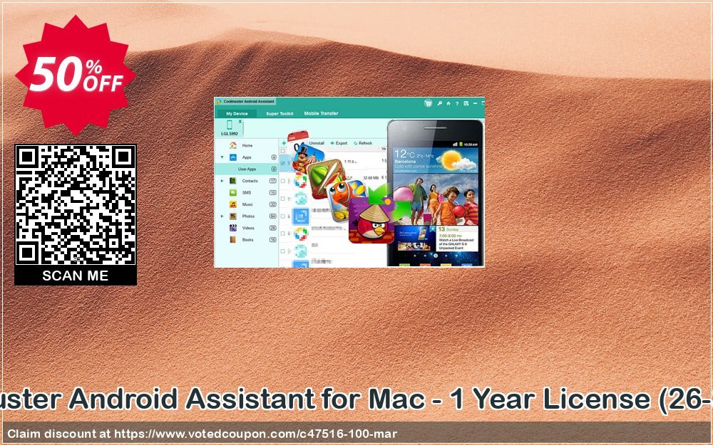 Coolmuster Android Assistant for MAC - Yearly Plan, 30 PCs  Coupon Code Apr 2024, 50% OFF - VotedCoupon