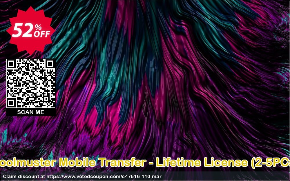 Coolmuster Mobile Transfer Lifetime Plan, 2-5 PCs  Coupon, discount 50% OFF Coolmuster Mobile Transfer Lifetime License (2-5 PCs), verified. Promotion: Special discounts code of Coolmuster Mobile Transfer Lifetime License (2-5 PCs), tested & approved