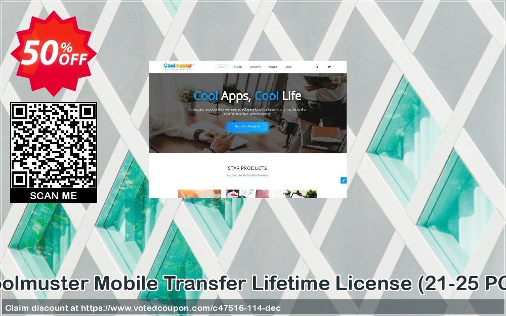 Coolmuster Mobile Transfer Lifetime Plan, 21-25 PCs  Coupon Code Apr 2024, 50% OFF - VotedCoupon