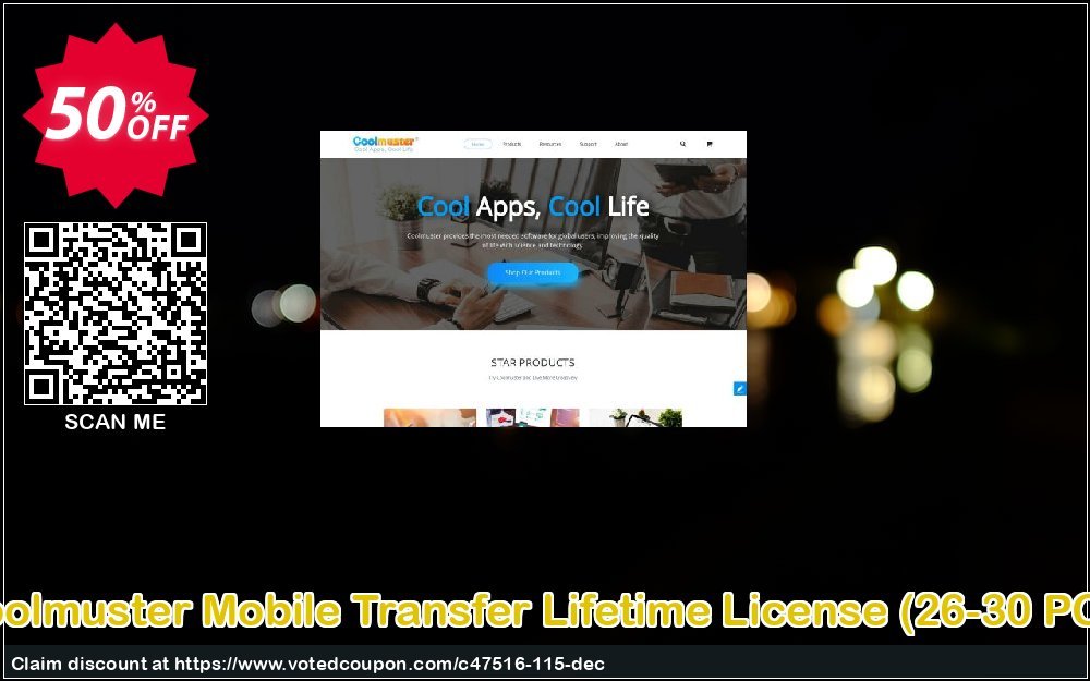 Coolmuster Mobile Transfer Lifetime Plan, 26-30 PCs  Coupon Code May 2024, 50% OFF - VotedCoupon