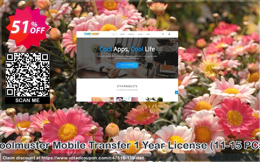 Coolmuster Mobile Transfer Yearly Plan, 11-15 PCs  Coupon, discount affiliate discount. Promotion: 