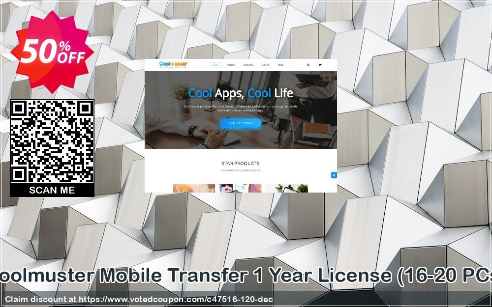 Coolmuster Mobile Transfer Yearly Plan, 16-20 PCs  Coupon, discount affiliate discount. Promotion: 