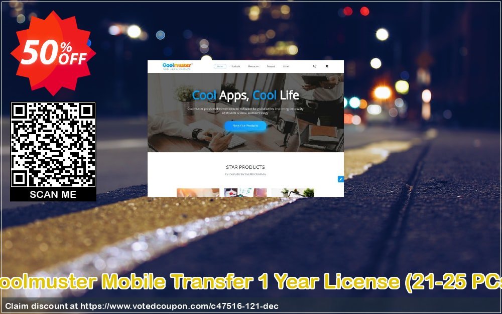 Coolmuster Mobile Transfer Yearly Plan, 21-25 PCs  Coupon Code Jun 2023, 50% OFF - VotedCoupon