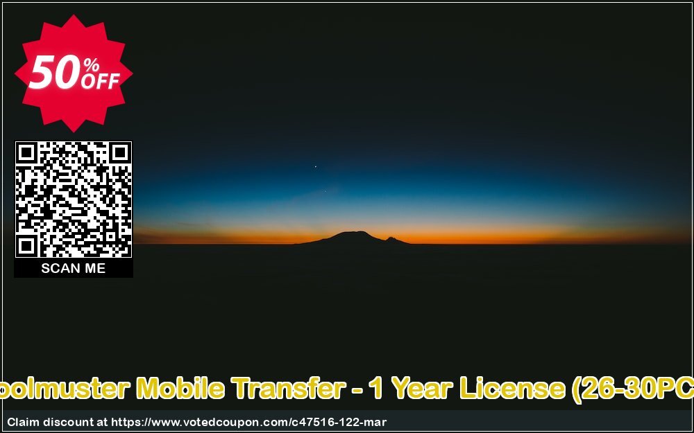 Coolmuster Mobile Transfer Yearly Plan, 26-30 PCs  Coupon, discount affiliate discount. Promotion: 