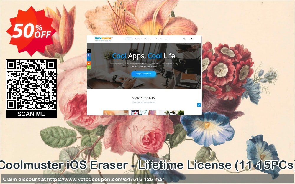 Coolmuster iOS Eraser - Lifetime, 11-15PCs  Coupon Code Apr 2024, 50% OFF - VotedCoupon