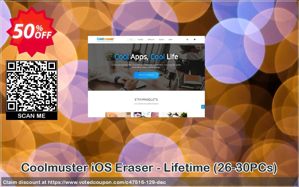 Coolmuster iOS Eraser - Lifetime, 26-30PCs  Coupon Code May 2024, 50% OFF - VotedCoupon