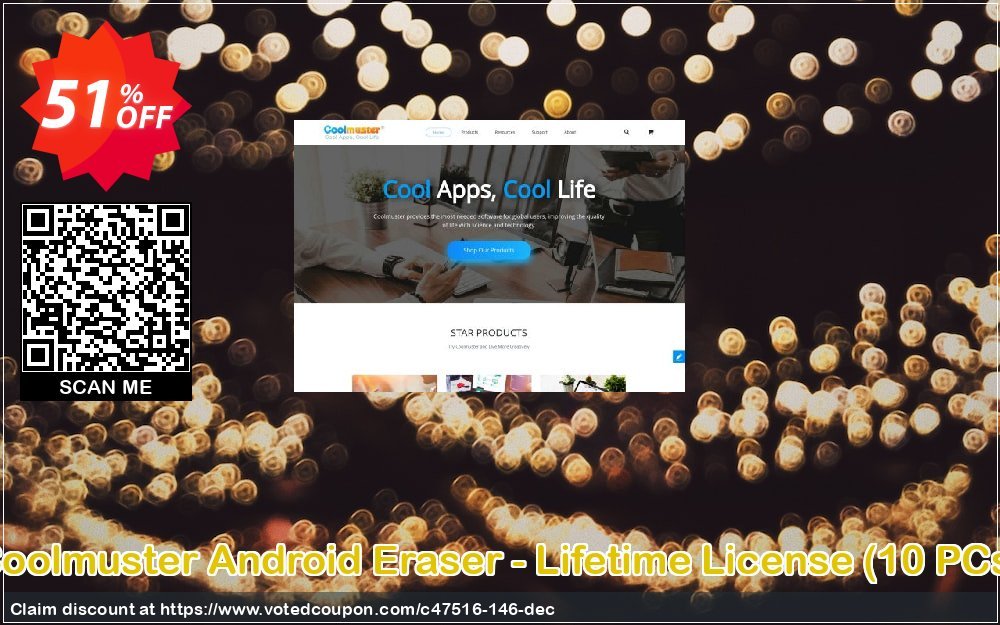 Coolmuster Android Eraser - Lifetime Plan, 10 PCs  Coupon Code Apr 2024, 51% OFF - VotedCoupon