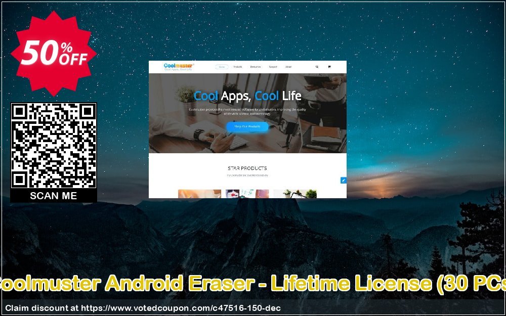 Coolmuster Android Eraser - Lifetime Plan, 30 PCs  Coupon Code Apr 2024, 50% OFF - VotedCoupon