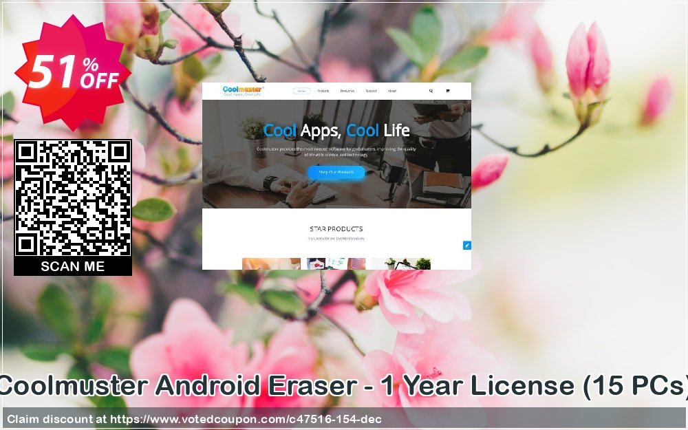 Coolmuster Android Eraser - Yearly Plan, 15 PCs  Coupon Code Apr 2024, 51% OFF - VotedCoupon
