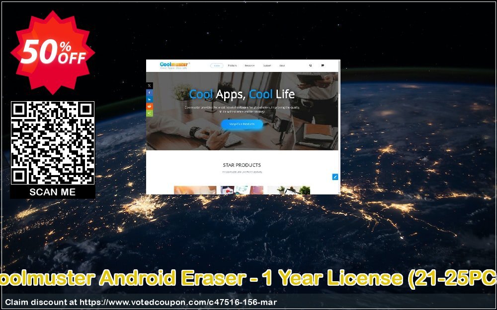 Coolmuster Android Eraser - Yearly Plan, 25 PCs  Coupon Code Apr 2024, 50% OFF - VotedCoupon