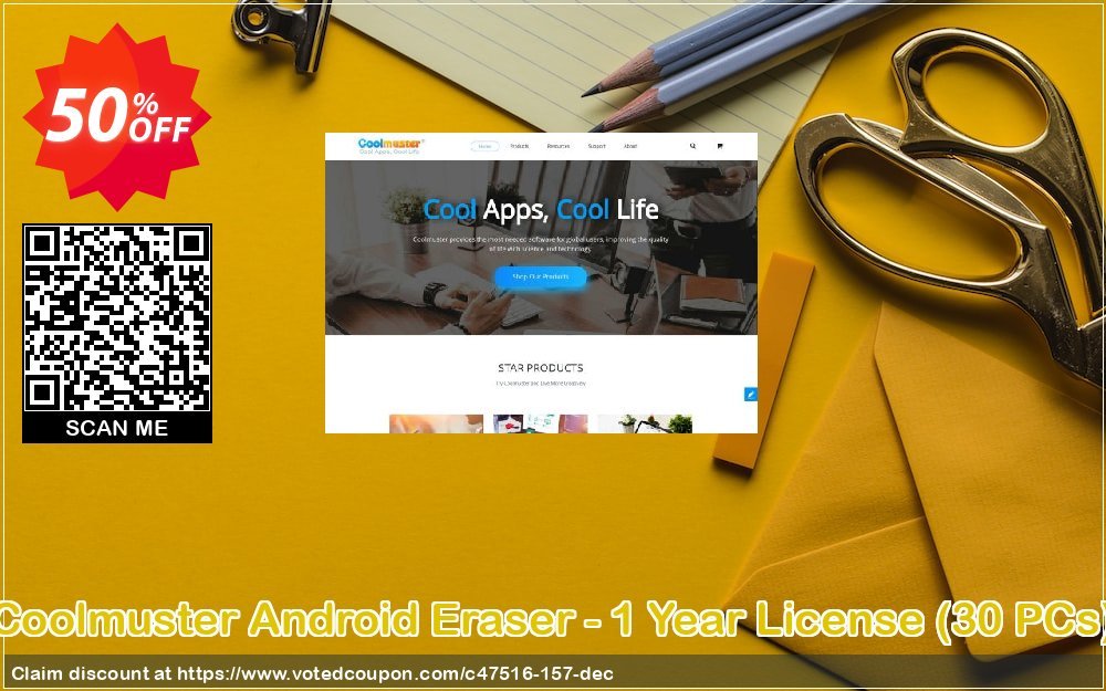 Coolmuster Android Eraser - Yearly Plan, 30 PCs  Coupon Code Apr 2024, 50% OFF - VotedCoupon