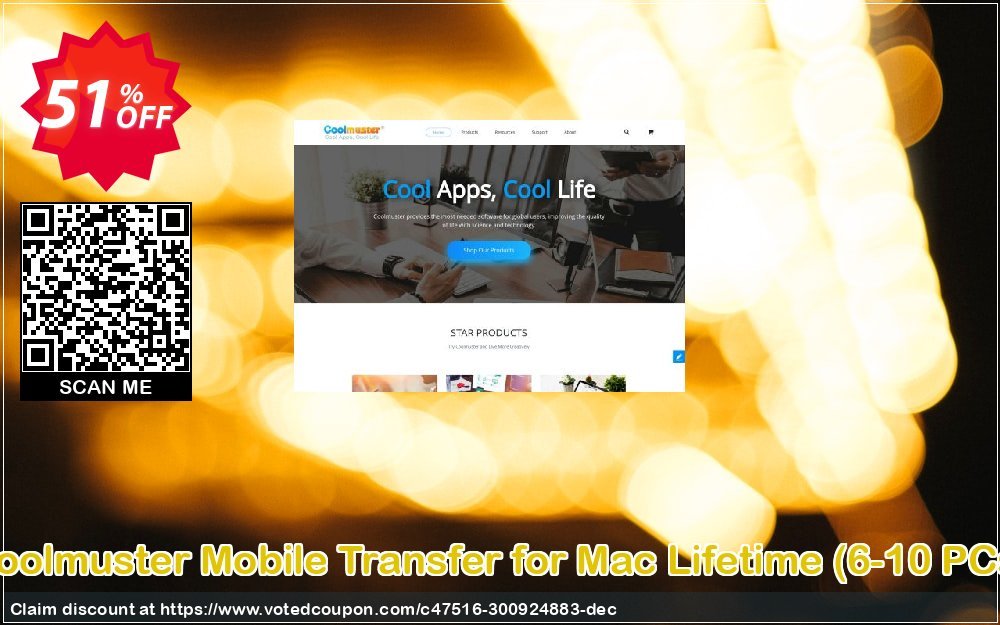 Coolmuster Mobile Transfer for MAC Lifetime, 6-10 PCs  Coupon, discount affiliate discount. Promotion: 
