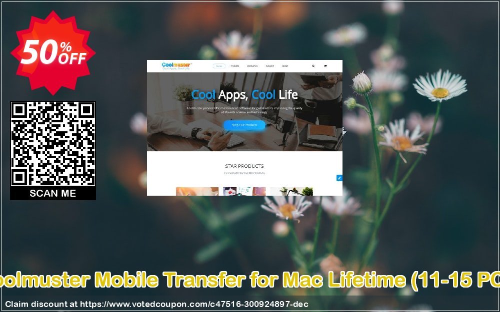 Coolmuster Mobile Transfer for MAC Lifetime, 11-15 PCs  voted-on promotion codes